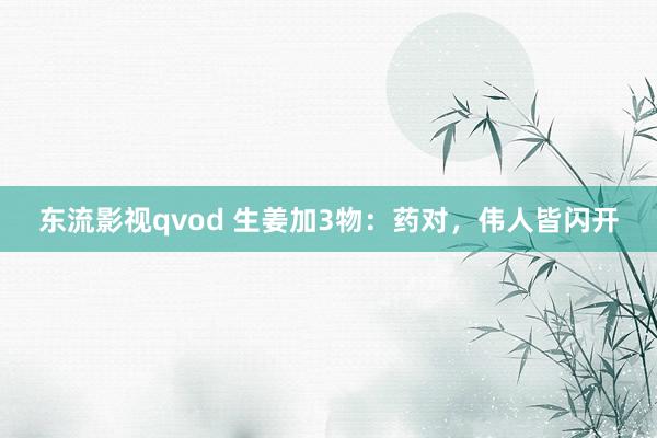 东流影视qvod 生姜加3物：药对，伟人皆闪开