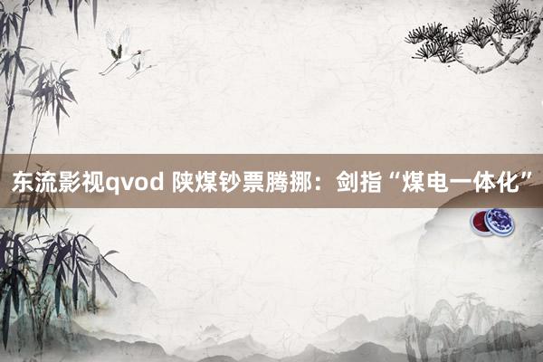 东流影视qvod 陕煤钞票腾挪：剑指“煤电一体化”