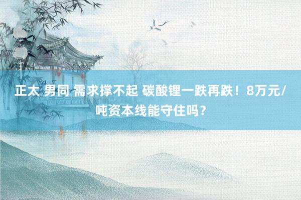 正太 男同 需求撑不起 碳酸锂一跌再跌！8万元/吨资本线能守住吗？