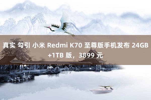 真实 勾引 小米 Redmi K70 至尊版手机发布 24GB+1TB 版，3899 元