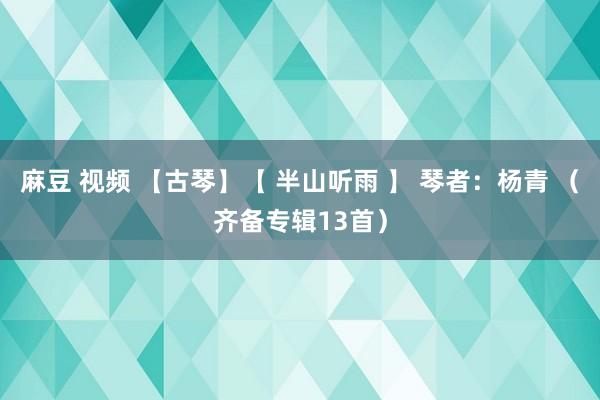 麻豆 视频 【古琴】【 半山听雨 】 琴者：杨青 （齐备专辑13首）