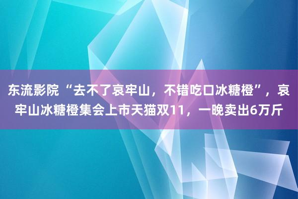 东流影院 “去不了哀牢山，不错吃口冰糖橙”，哀牢山冰糖橙集会上市天猫双11，一晚卖出6万斤