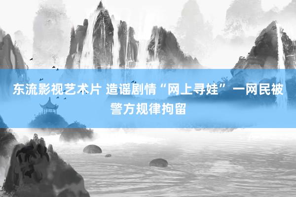 东流影视艺术片 造谣剧情“网上寻娃” 一网民被警方规律拘留