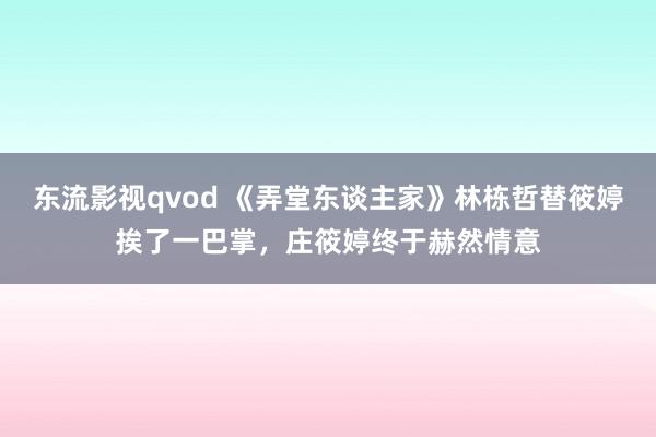 东流影视qvod 《弄堂东谈主家》林栋哲替筱婷挨了一巴掌，庄筱婷终于赫然情意