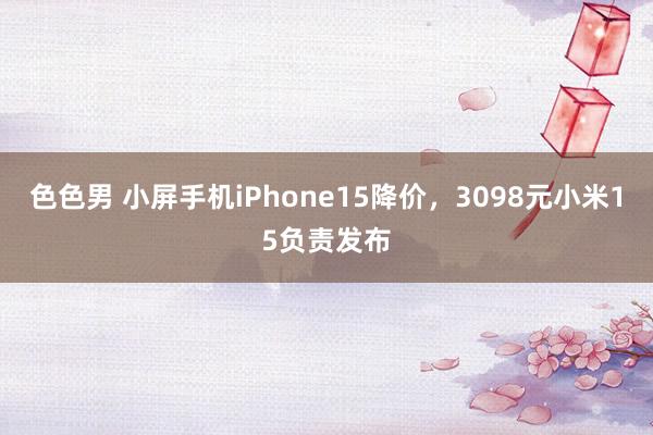 色色男 小屏手机iPhone15降价，3098元小米15负责发布