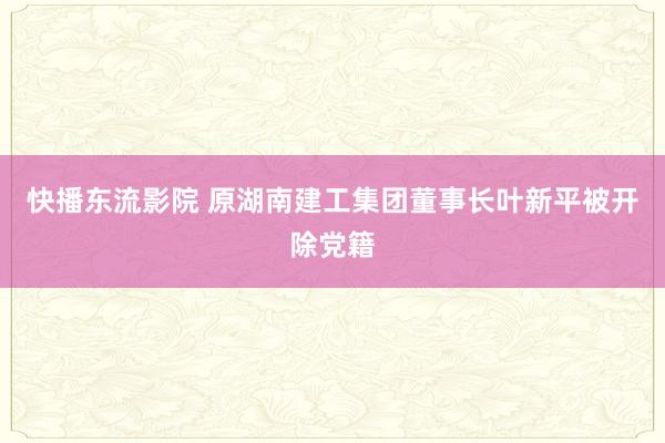 快播东流影院 原湖南建工集团董事长叶新平被开除党籍