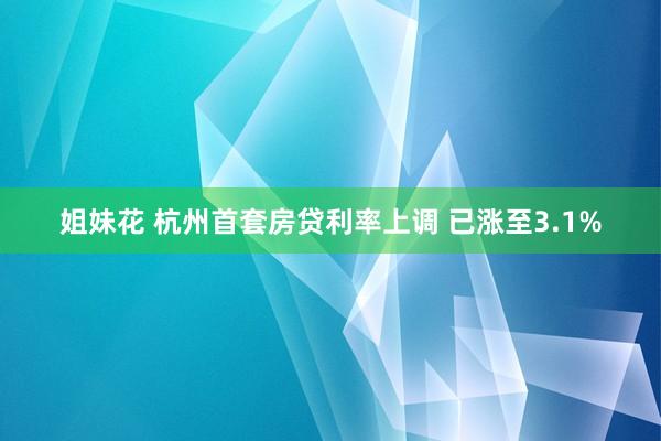 姐妹花 杭州首套房贷利率上调 已涨至3.1%