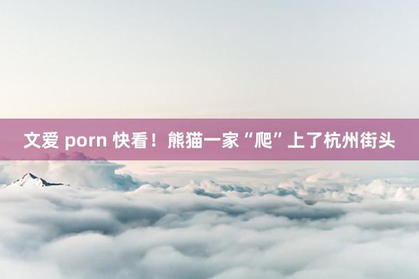 文爱 porn 快看！熊猫一家“爬”上了杭州街头