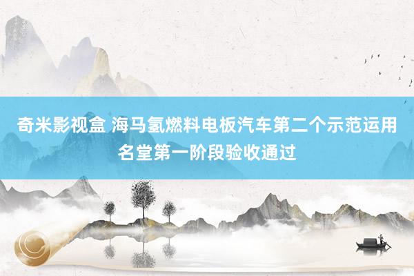 奇米影视盒 海马氢燃料电板汽车第二个示范运用名堂第一阶段验收通过