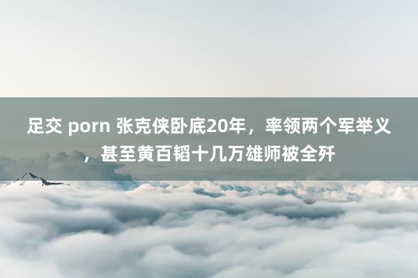 足交 porn 张克侠卧底20年，率领两个军举义，甚至黄百韬十几万雄师被全歼