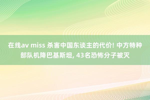 在线av miss 杀害中国东谈主的代价! 中方特种部队机降巴基斯坦， 43名恐怖分子被灭