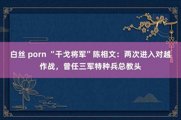 白丝 porn “干戈将军”陈相文：两次进入对越作战，曾任三军特种兵总教头