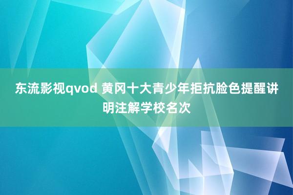 东流影视qvod 黄冈十大青少年拒抗脸色提醒讲明注解学校名次