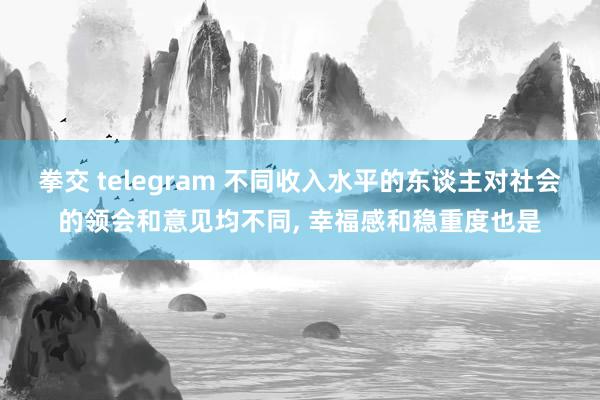 拳交 telegram 不同收入水平的东谈主对社会的领会和意见均不同， 幸福感和稳重度也是