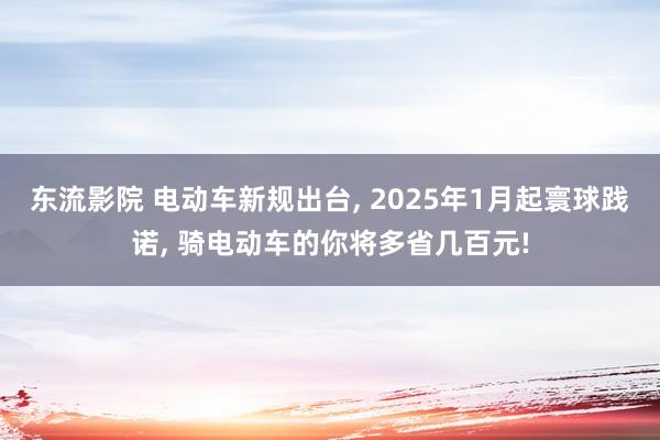 东流影院 电动车新规出台， 2025年1月起寰球践诺， 骑电动车的你将多省几百元!