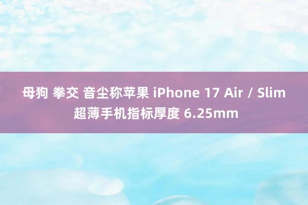 母狗 拳交 音尘称苹果 iPhone 17 Air / Slim 超薄手机指标厚度 6.25mm