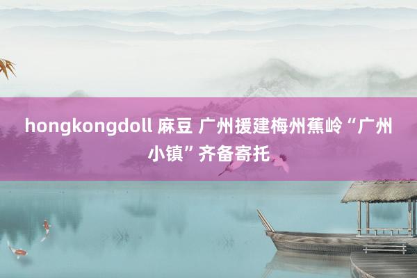 hongkongdoll 麻豆 广州援建梅州蕉岭“广州小镇”齐备寄托