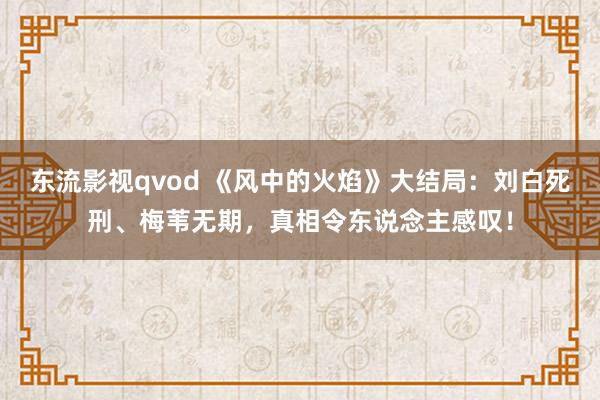 东流影视qvod 《风中的火焰》大结局：刘白死刑、梅苇无期，真相令东说念主感叹！