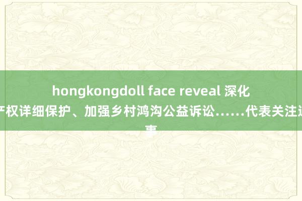 hongkongdoll face reveal 深化常识产权详细保护、加强乡村鸿沟公益诉讼……代表关注这些事