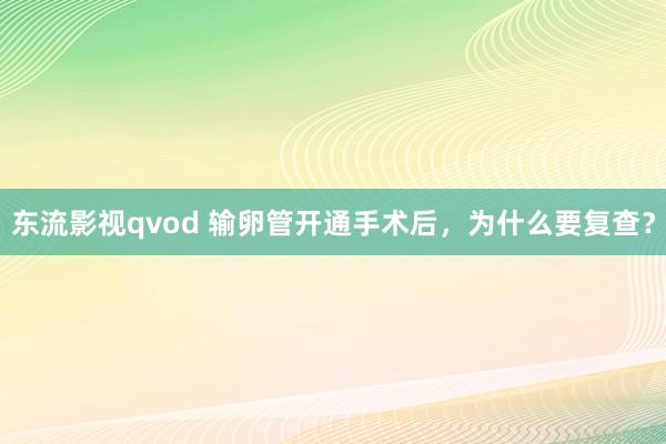 东流影视qvod 输卵管开通手术后，为什么要复查？