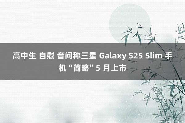 高中生 自慰 音问称三星 Galaxy S25 Slim 手机“简略”5 月上市