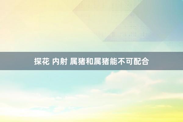 探花 内射 属猪和属猪能不可配合